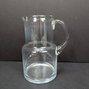 Vintage Tumble Up Clear Heavy Glass Bedside Water Pitcher 16 Oz No Cup